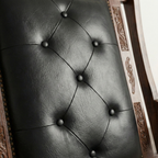 Carved Wooden Armchair with Footstool