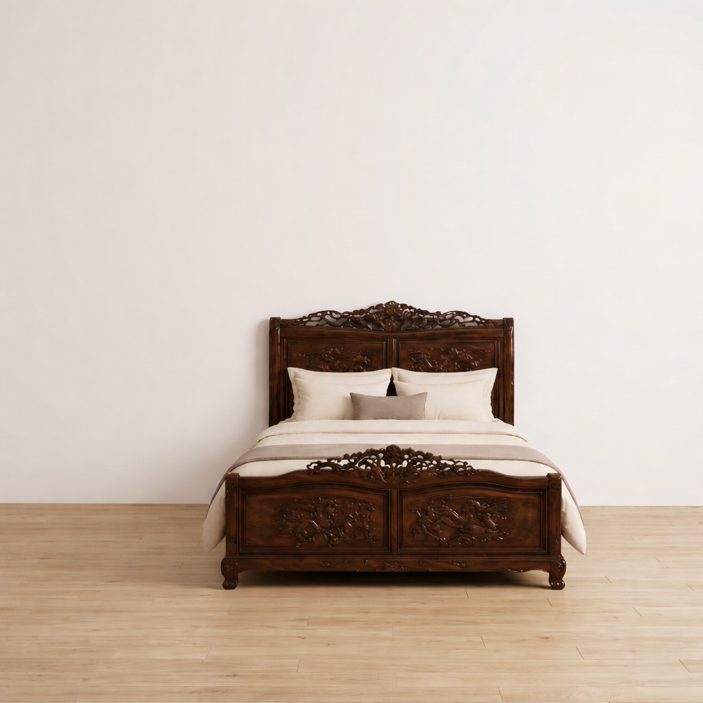 Hand-Carved Solid Rosewood Classic Bedroom Set