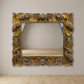 Handcrafted Ornate Wall Mirror with Bird & Floral Design