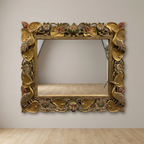 Handcrafted Ornate Wall Mirror with Bird & Floral Design