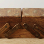 Wooden Expandable Sewing Box with Inlay
