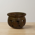 Hand-Carved Solid Wooden Decorative Bowl