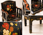Chinese Teak Wood Chair with Hand-Painted Design