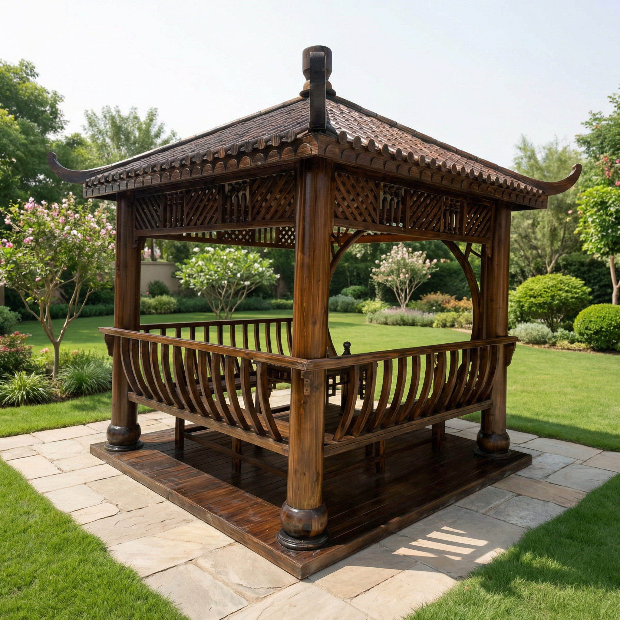 Asian Style Wooden Garden Gazebo Pavilion