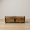 Wooden Storage Chest with Metal Hardware