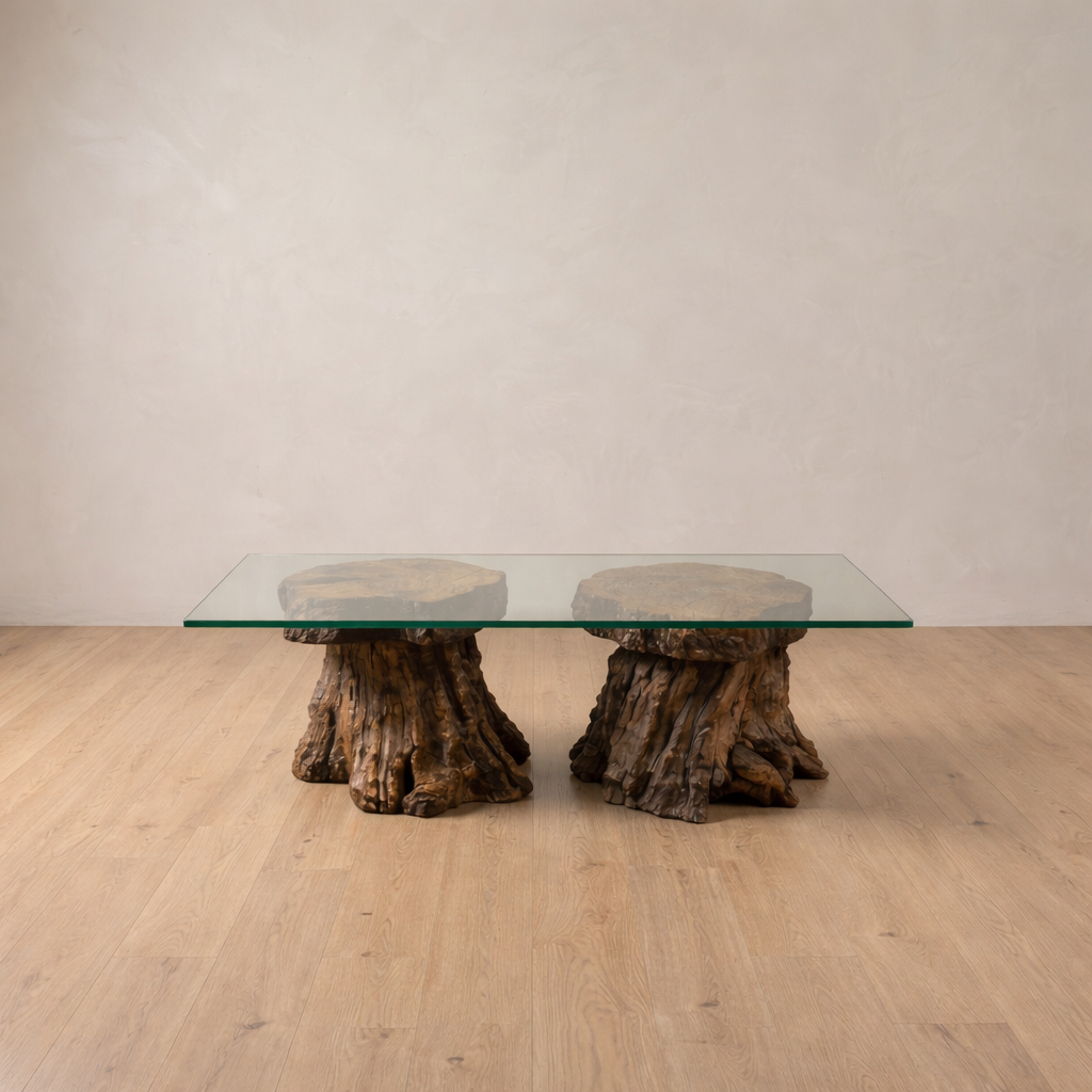 Rustic Solid Teak Wood Seating Set