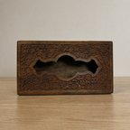Hand-Carved Indian Wooden Tissue Box