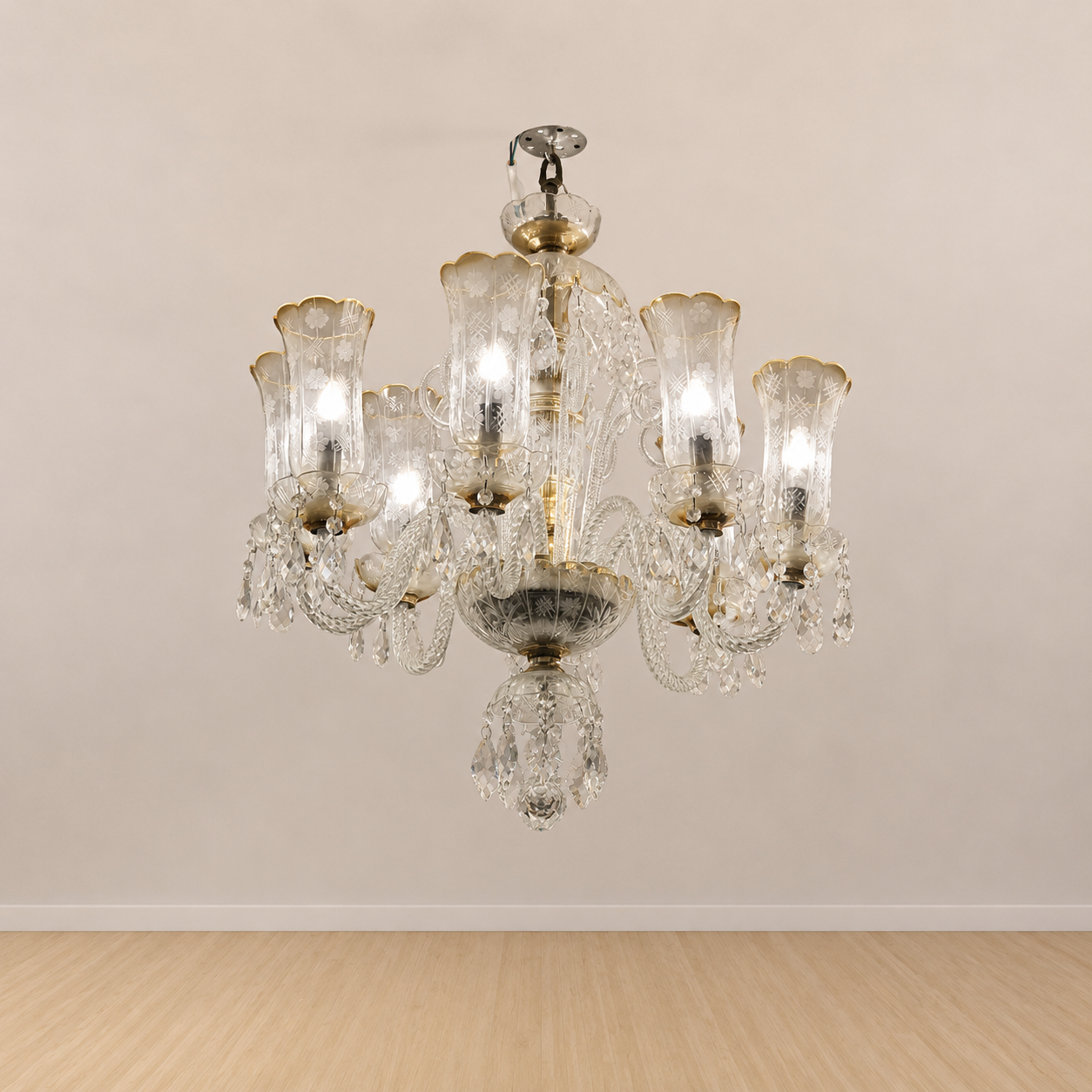 Classic Brass & Crystal Chandelier