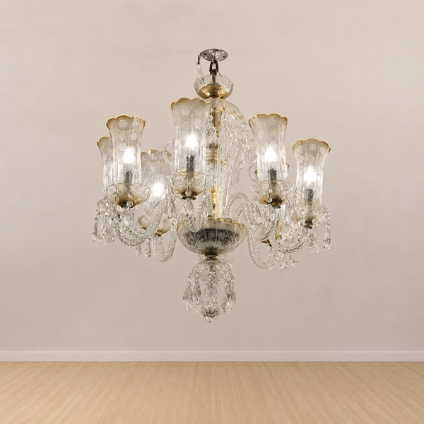 Classic Brass & Crystal Chandelier