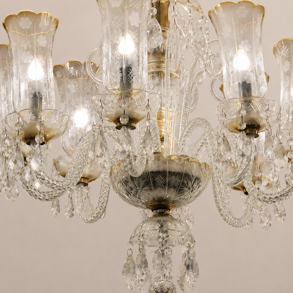 Classic Brass & Crystal Chandelier