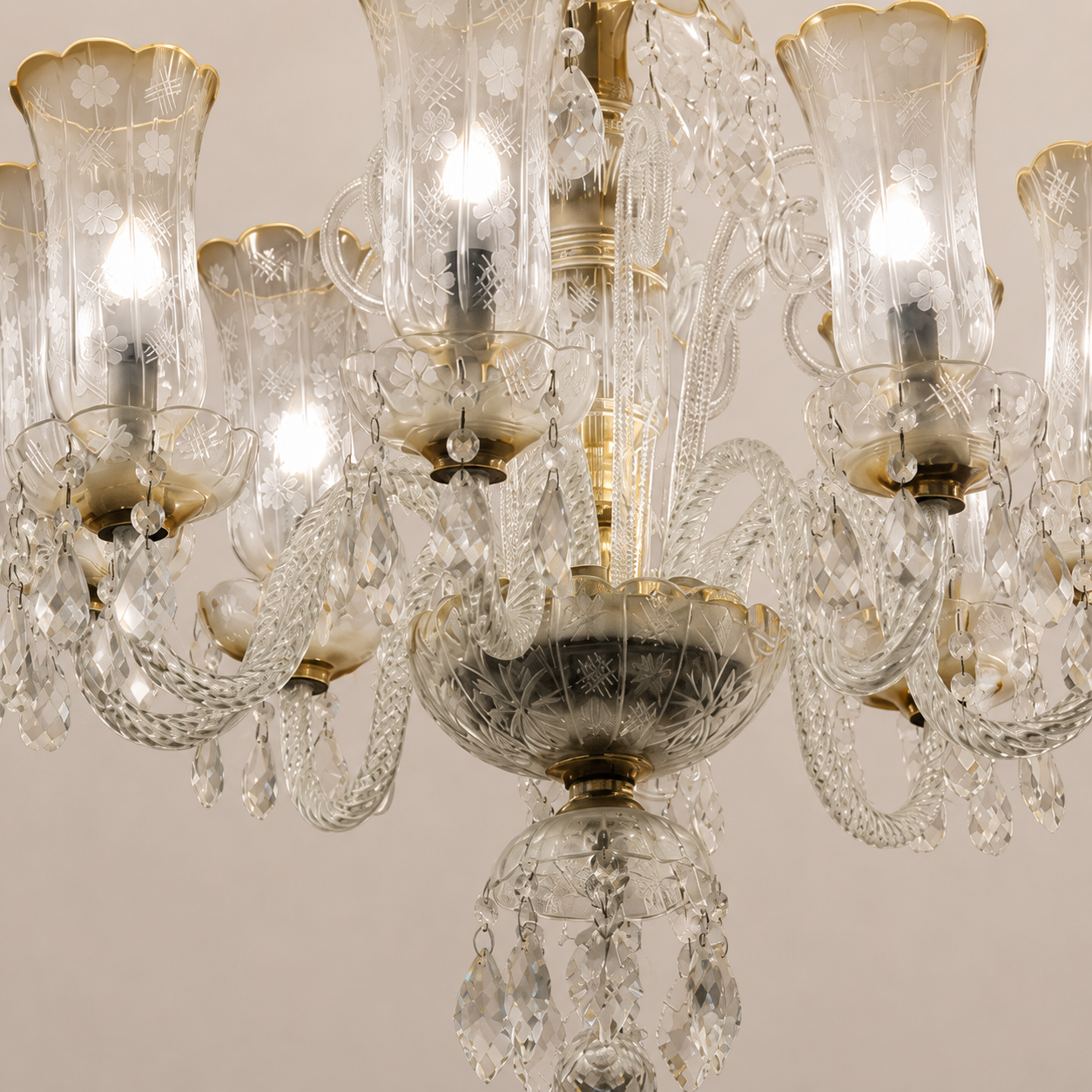 Classic Brass & Crystal Chandelier