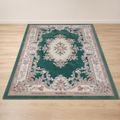 Shinwah Floral Rug – Green Classic Medallion Carpet