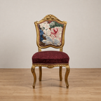 French Louis Style Chair with Floral Needlepoint