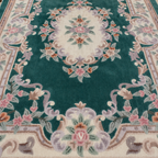 Shinwah Floral Rug – Green Classic Medallion Carpet
