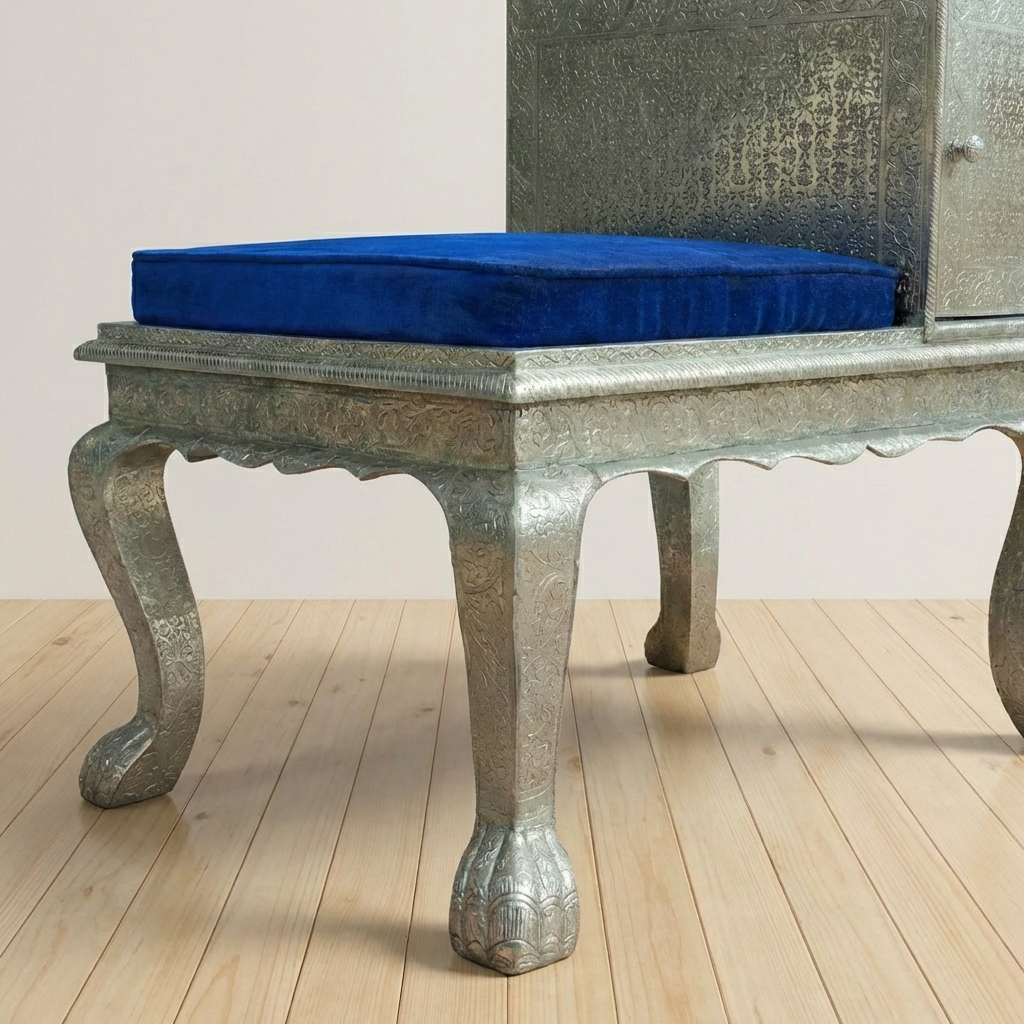 Vintage Storage Bench with Cushion