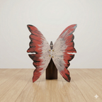 Handcrafted Wooden Butterfly Table Decor – Hand-Painted Artistic Stand Piece