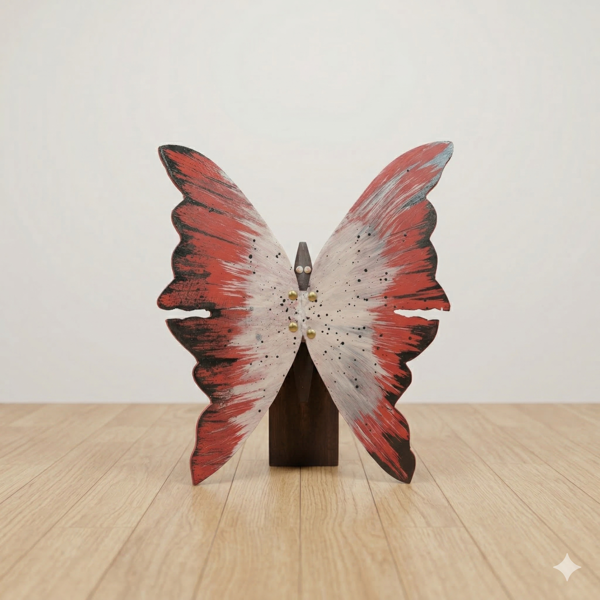 Handcrafted Wooden Butterfly Table Decor – Hand-Painted Artistic Stand Piece