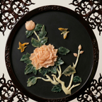 Handcrafted Floral Stone Inlay Wall Art