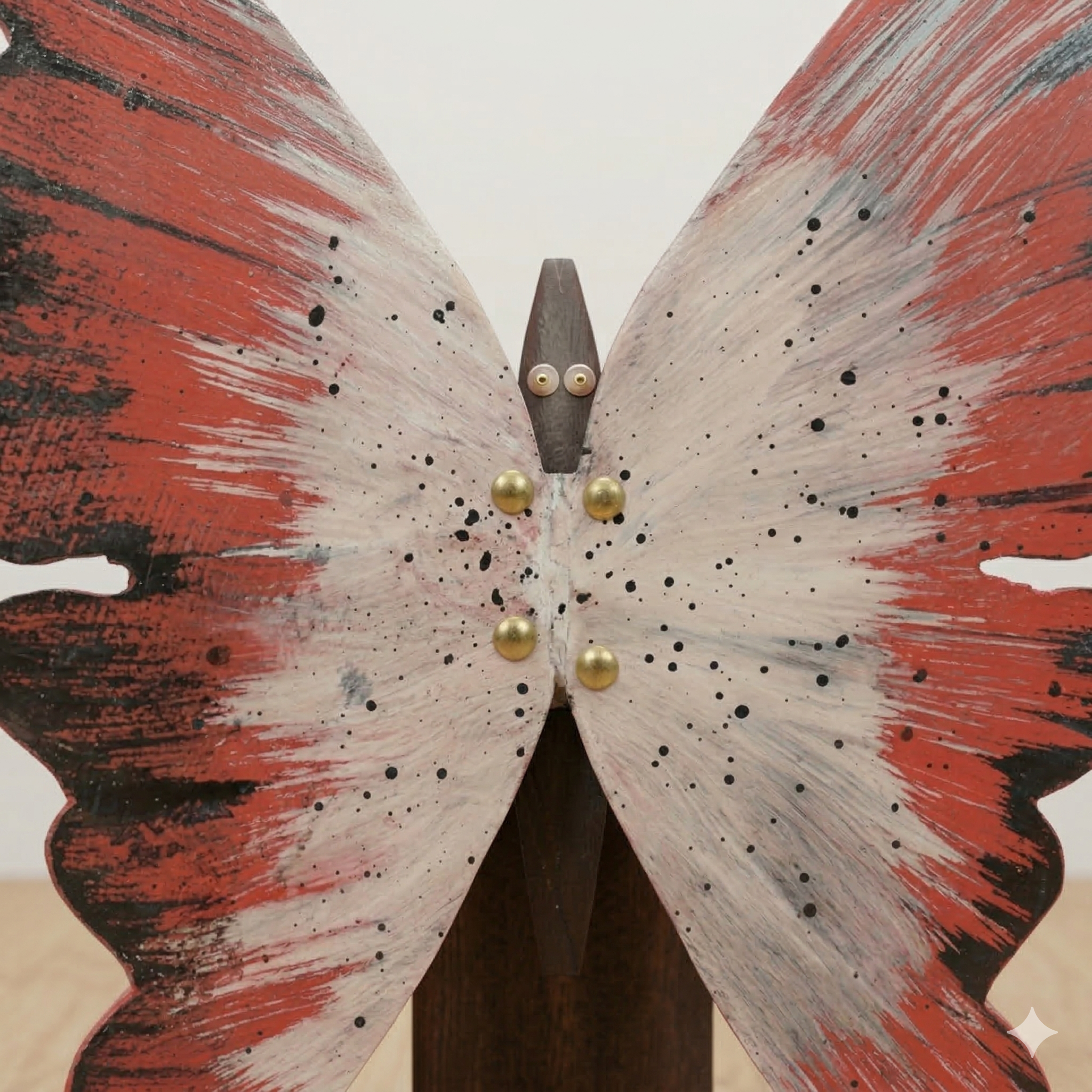 Handcrafted Wooden Butterfly Table Decor – Hand-Painted Artistic Stand Piece