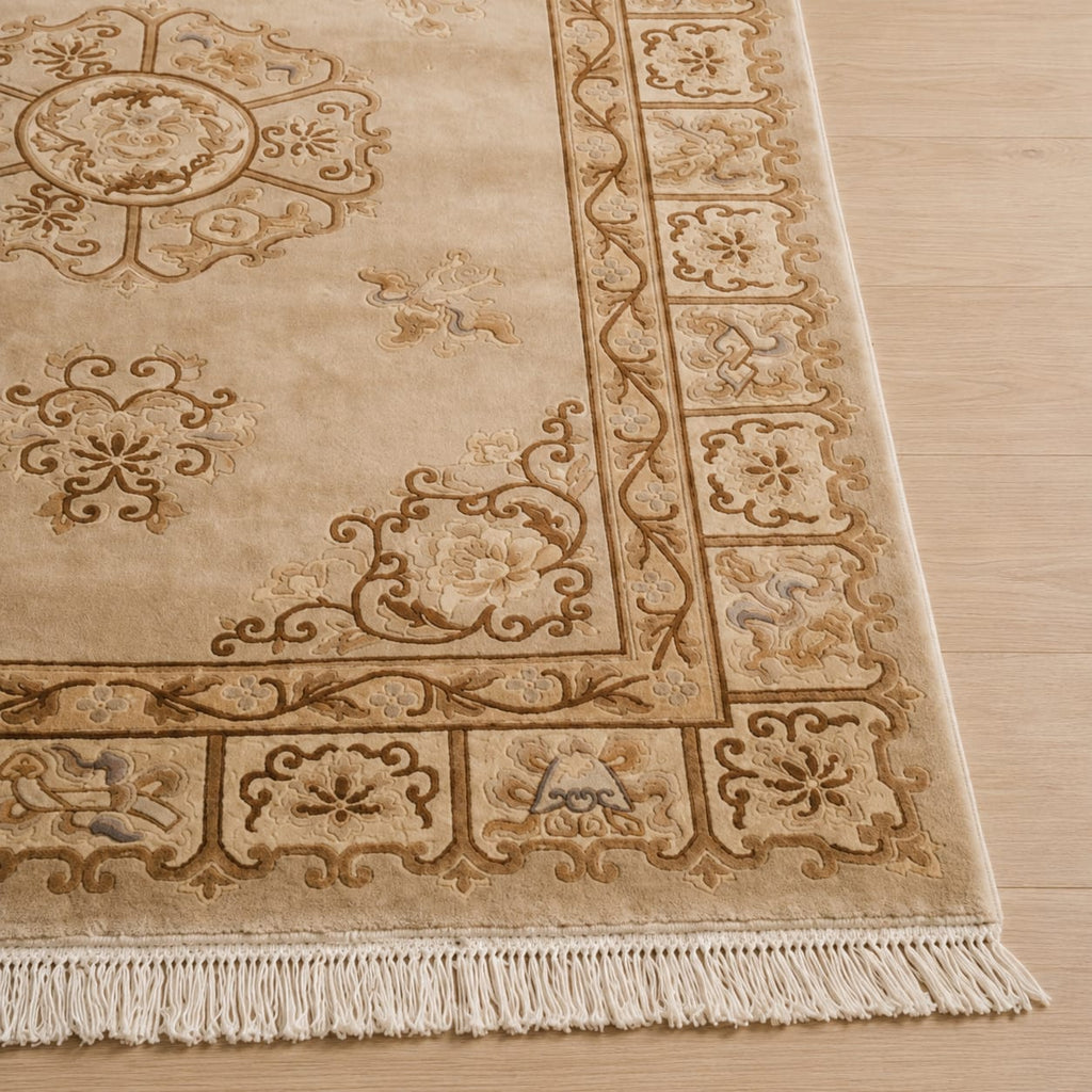 Handcrafted Beige Shinwah Rug