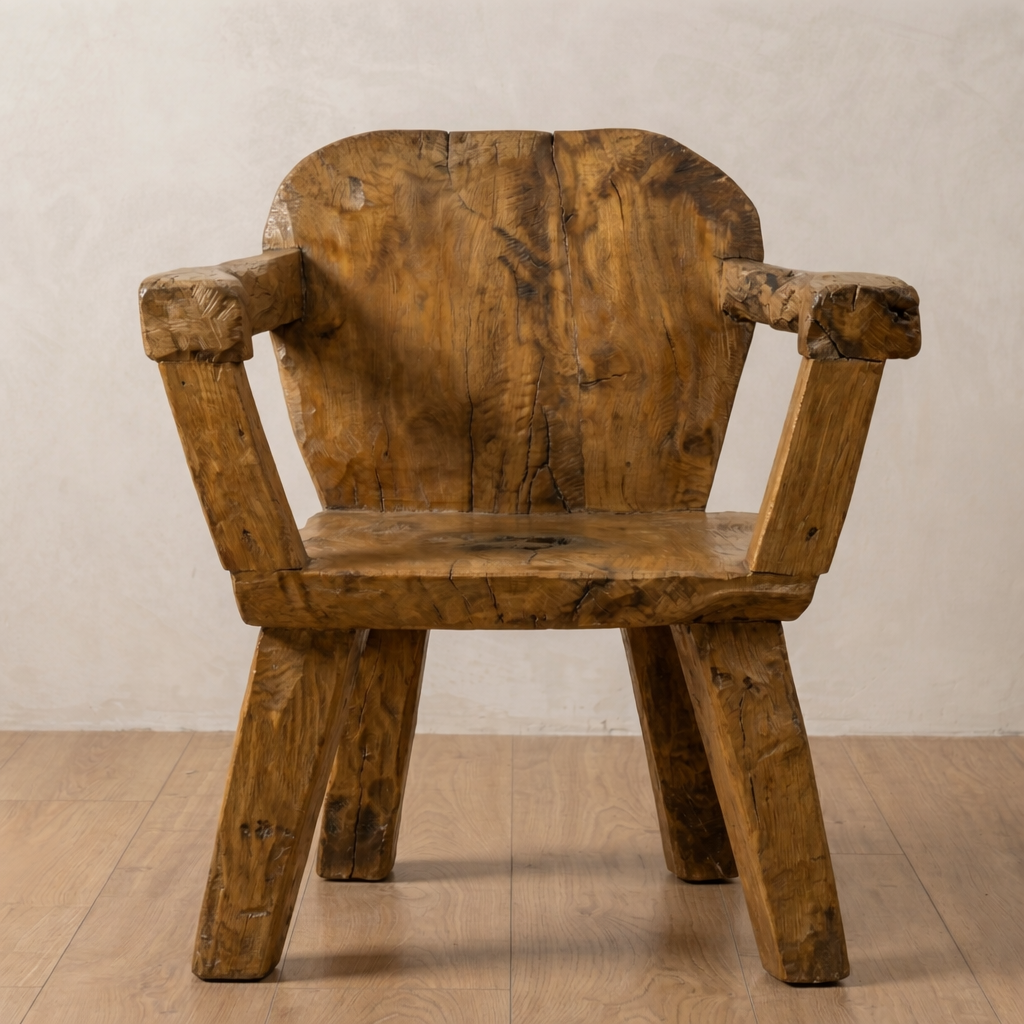 Rustic Solid Teak Wood Seating Set