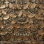 Handcrafted Walnut Wood Wall Art Panel with Mirror Inlay