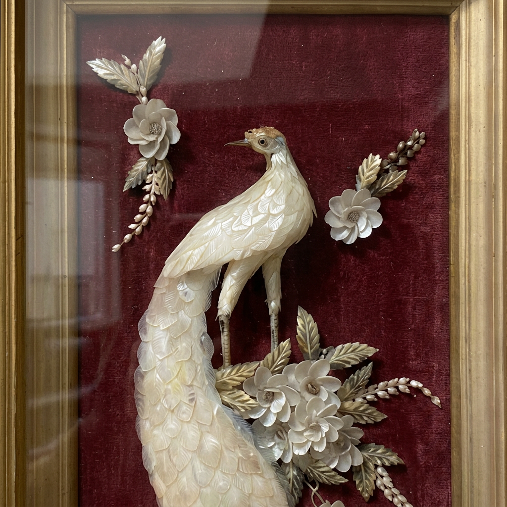 Handcrafted Framed Peacock Wall Art with 3D Carved Detail