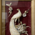 Handcrafted Framed Peacock Wall Art with 3D Carved Detail