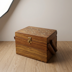 Handmade Sheesham Wood Jewelry Box with Brass Inlay