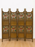 Thai walnut wood folding screen