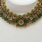 Handcrafted Ornate Wall Mirror with Decorative Stone Inlay