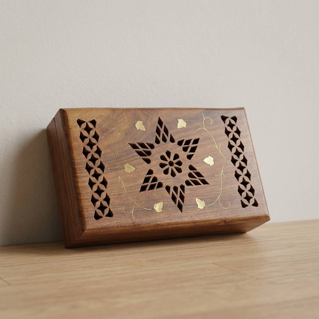 Hand-Carved Decorative Wooden Box