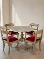 INDIAN HAND MADE SILVER PLATED TABLE & CHAIRS