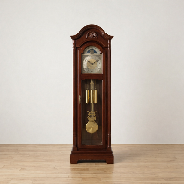 Chinoiserie Wooden Grandfather Clock in Rosewood