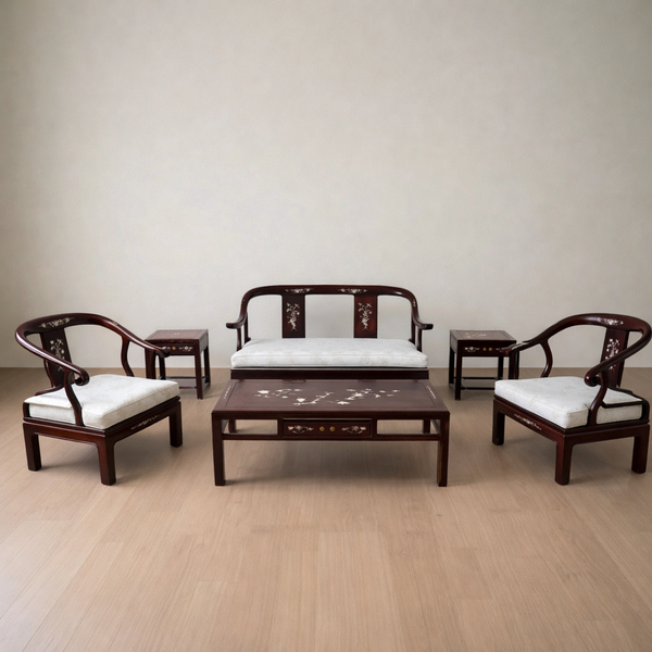 Rosewood Handmade Furniture Set 6pcs Mother of Pearl Inlay