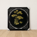 Handcrafted Golden Bamboo Stone Inlay Wall Art
