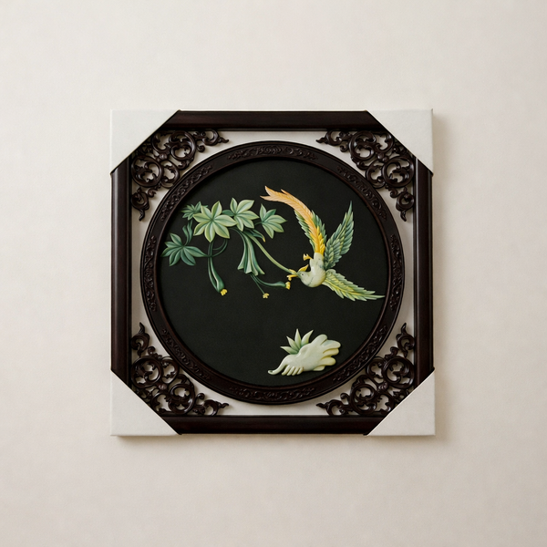 Handcrafted Bird Stone Inlay Wall Art