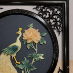 Handcrafted Peacock Stone Inlay Wall Art