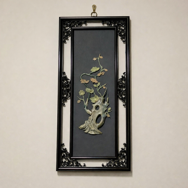 Handcrafted Floral Stone Inlay Wall Art