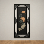 Handcrafted Floral Stone Inlay Wall Art Pane