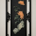 Handcrafted Floral Stone Inlay Wall Art Pane