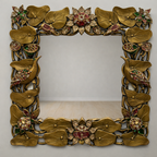 Handcrafted Ornate Wall Mirror with Bird & Floral Design