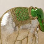 Antique Elephant Wall Decor – Handmade Mirror Mosaic & Brass Inlay Design