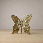 Antique Butterfly Decor Piece – Handmade Brass Inlay Vintage Design