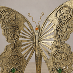 Antique Butterfly Decor Piece – Handmade Brass Inlay Vintage Design