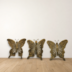 Antique Butterfly Wall Decor Set – Handmade Brass Inlay Design