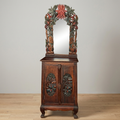Hand-Carved Wooden Mirror Cabinet